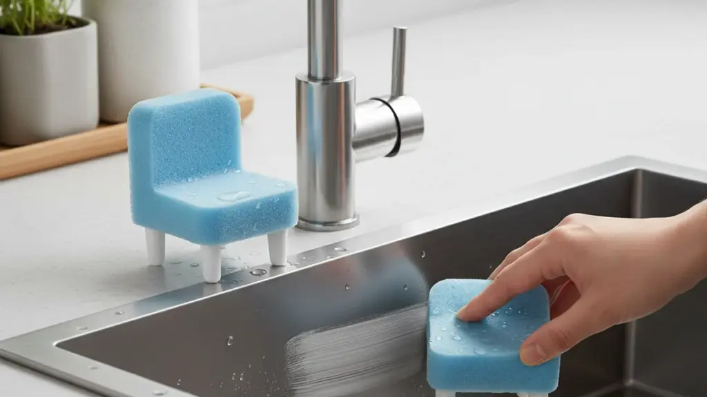 【驚きの効果】ダイソーの110円スポンジが水アカを一瞬で落とす理由